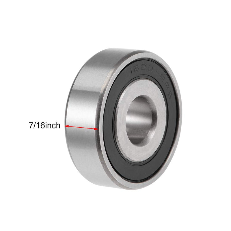  [AUSTRALIA] - uxcell 1620-2RS Deep Groove Ball Bearings Z2 7/16 X 1-3/8 X 7/16inch Double Sealed Chrome Steel 4 Pcs 7/16"x1-3/8"x7/16"