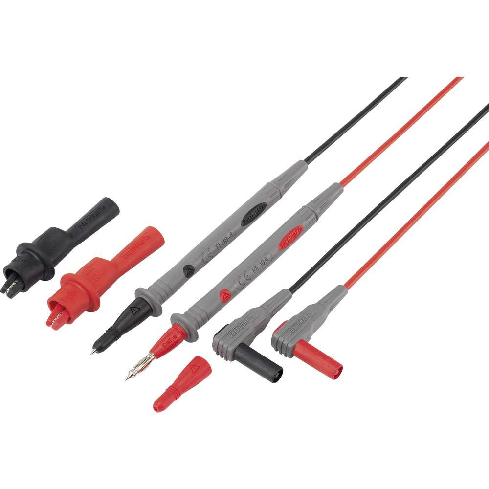  [AUSTRALIA] - VOLTCRAFT TL 88-4 safety test lead set [lamella plug 4 mm - test tip] 1.80 m black, red 1 set