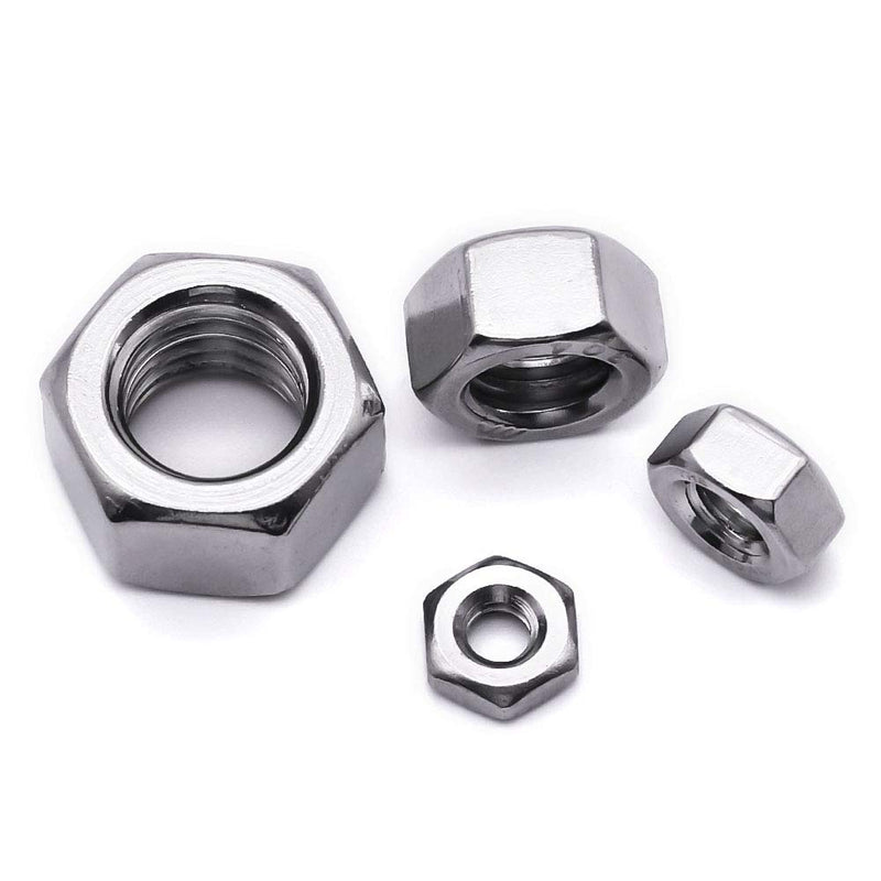  [AUSTRALIA] - 3/8-16 Stainless Steel Finished Hex Nut, 304 Stainless Steel 18-8 Hexagon Nut, Bright Finish, Full Thread, ASME B18.2.2, 25 of Pack 3/8-16 (25 pcs)