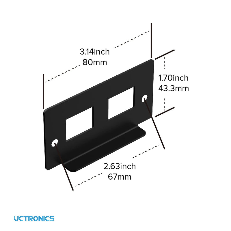  [AUSTRALIA] - UCTRONICS I/O Panel with 2 Slots for Keystone Jacks, Compatible with Complete Raspberry Pi Ultimate Rack Mount, 2 Pack