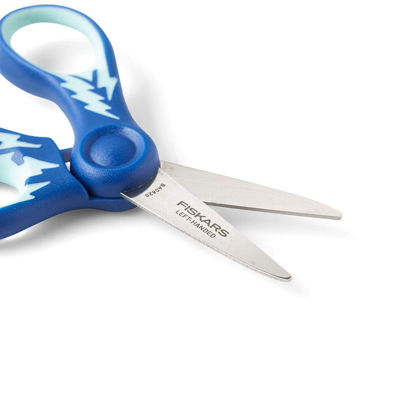  [AUSTRALIA] - Fiskars 194330 Back to School Supplies, Left Handed Kids Scissors Pointed-tip, 5 Inch, Blue Lighting