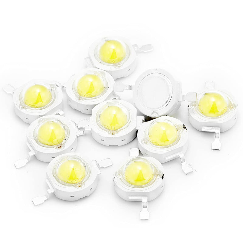  [AUSTRALIA] - CHANZON Pack of 10 High Power LED Chip 5W White (6000K - 6500K/600mA - 700mA/DC 6V - 7V/5 Watt) Super Bright Intensity SMD COB Light Emitter Components Diode 5W Bulb Lamp Beads DIY Lighting