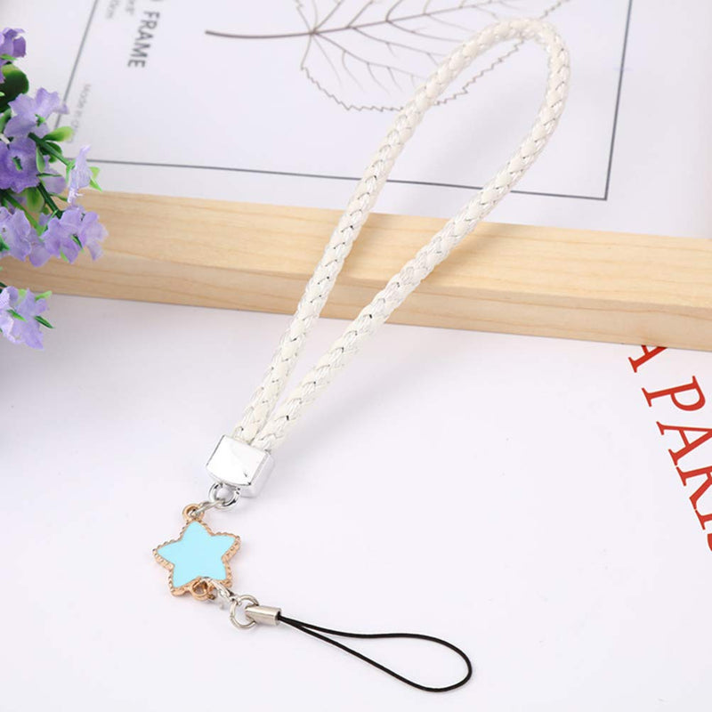  [AUSTRALIA] - TENDYCOCO 4pcs Hand Wrist Strap Phone Hanging Straps Stars Phone Straps Leather Handmade Cell Phone Lanyards Cute Phone Charms for Purse Keychain Camera Smart Phones