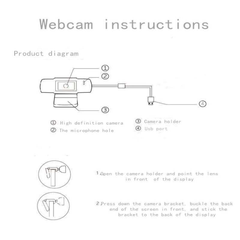  [AUSTRALIA] - 1080P HD Webcam with Microphone, Webcam for Conferencing, Laptop or Desktop Webcam, USB Computer Camera for Mac, Free-Driver Installation 2 Million Pixels