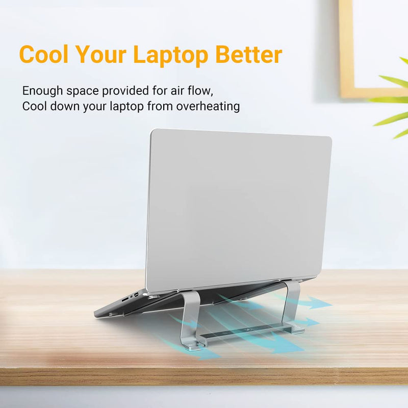  [AUSTRALIA] - Beelta MacBook Laptop Stand Aluminum Cooling Ergonomic Computer Riser Holder BSL901S Silver
