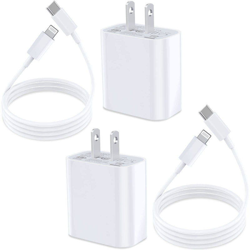 [AUSTRALIA] - [Apple MFi Certified] iPhone 13 Charger, Belcompany 2 Pack 20W PD USB C Power Delivery Charger Plug with 6.6FT Type C to Lightning Quick Charge Sync Cord for iPhone 13 Pro/12/11/XS/XR/X 8/iPad/AirPods