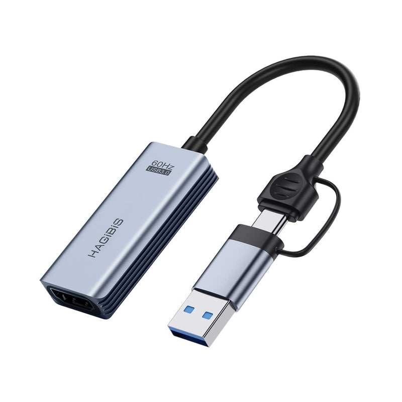  [AUSTRALIA] - Hagibis USB 3.0 Video Capture Card HDMI to USB/USB C 1080P HD 60fps Live and Record Video Audio Game Grabber MS2130 Chip for Switch Xbox PS4/5 Live Broadcast, Gaming, Streaming