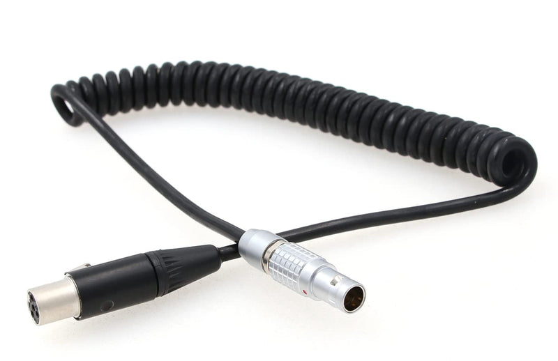  [AUSTRALIA] - ZBLZGP 0B 2 Pin Male to 4 Pin Mini XLR Female Coiled Power Cable for ARRI Alexa Camera to Tvlogic Monitor straight 2 pin