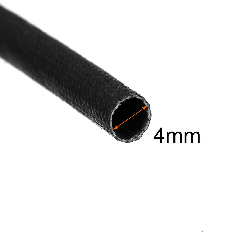  [AUSTRALIA] - uxcell Insulation Braid Sleeve, 9.8Ft-4mm High TEMP Silicone Fiberglass Sleeve Black