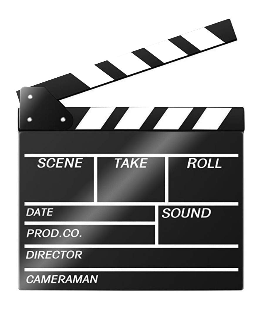  [AUSTRALIA] - Lynkaye Movie Film Video Clapboard irector's Cut Action Scene Clapper Board,Movie Theme Party Decorations - Black/Colorful, 11.8x10.6 inches (Black-White) Black-white