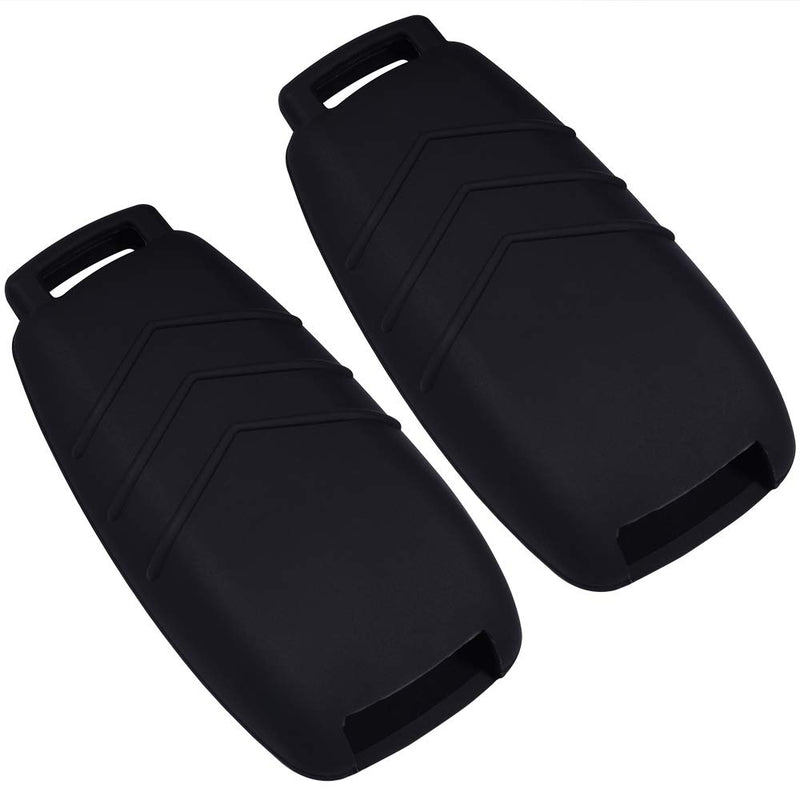 Lcyam Silicone Remote Key Fob Covers Smooth Soft Rubber Case Fits for Mercedes-Benz A220 E63S AMG E-Class GLE 350 4MATIC 2019 2020 2021 (Black Black) Black Black - LeoForward Australia