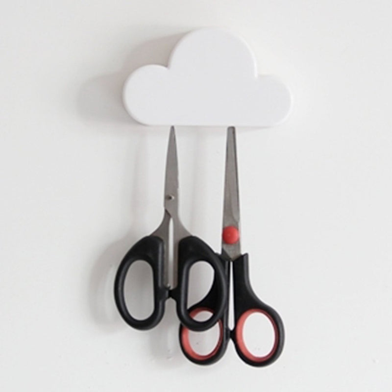  [AUSTRALIA] - TWONE White Cloud Magnetic Wall Key Holder - Novelty Adhesive Cute Key Hanger Organizer, Easy to Mount - Powerful Magnets Keep Keychains and Loose Keys Securely in Place