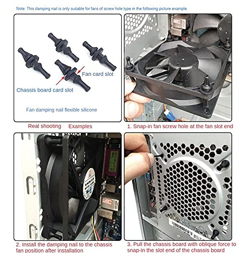  [AUSTRALIA] - MuMu 100 PCS Black Computer Fan Mounting Screws,Computer Fan Screws Use for Replacement Computer Screws Kit,Computer Rubber Screws Rubber Case Fan Mounts for PC Fan Screws