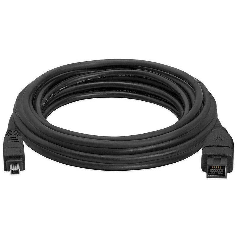  [AUSTRALIA] - Cmple - 15FT Bilingual FireWire 800/Firewire 400 Cable - IEEE 1394 High Speed Firewire 9 Pin to 4 Pin Cable for MacBook PC - 15 Feet Black