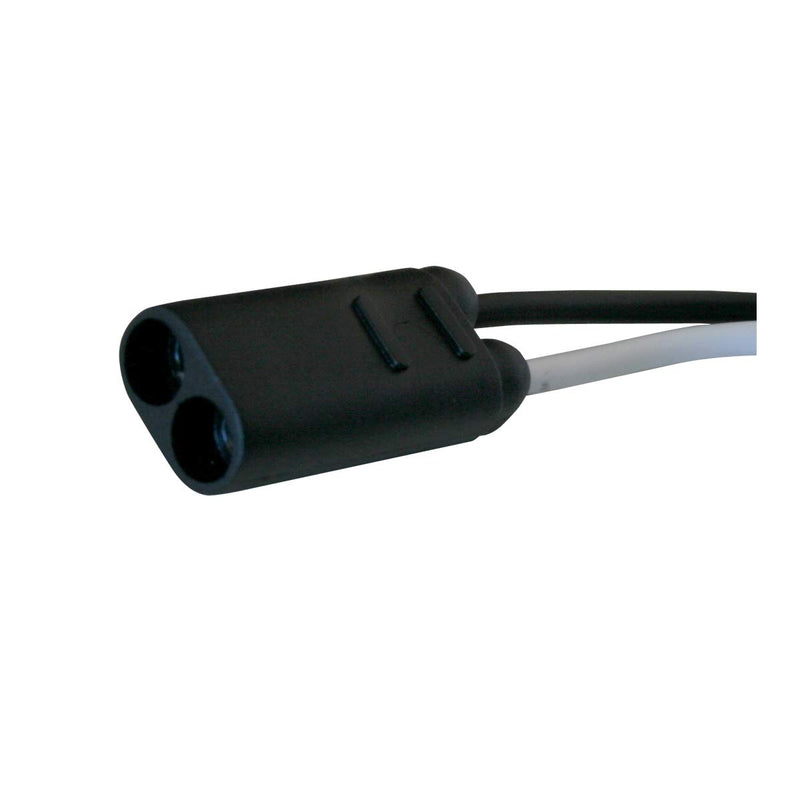  [AUSTRALIA] - GG Grand General 88105 White Black Female Plug (7" Lead Double for 0.180 Bullet, Dual Wires)