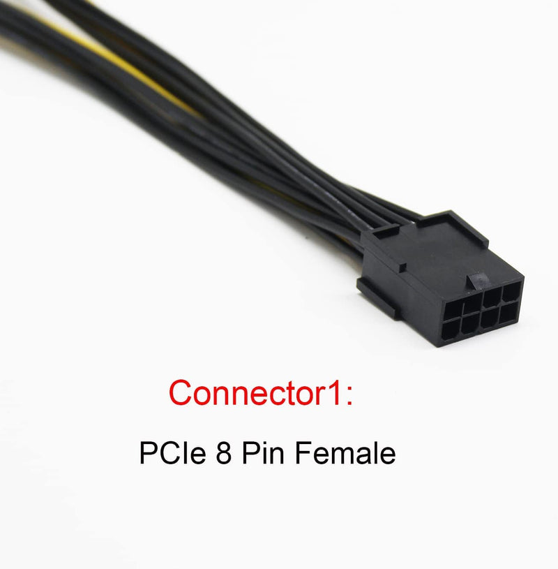  [AUSTRALIA] - PCIe 8 Pin Female to Dual 8 Pin (6+2) Male Power Adapter PCI Express Graphic Card Connector Extension Cable Mining Video Card Power Cable 9 inch