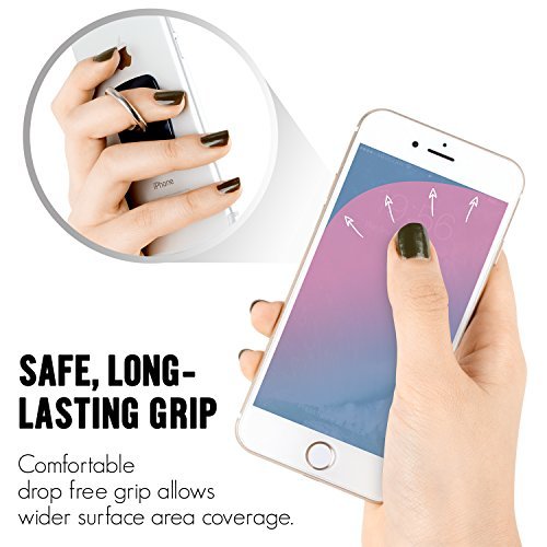  [AUSTRALIA] - GOOSPERY Ring Stand Holder, Wow Ring [Metallic Finish] 360 Degree Rotating Kickstand [Light Anti Drop Finger Phone Grip Ring] Universal Smartphone Compatible - Hot Pink