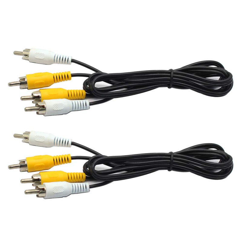 2-Pack 2-RCA Male to 2-RCA Male Stereo Audio Cable, Black (1 Meter, 3.28 Feet) - LeoForward Australia