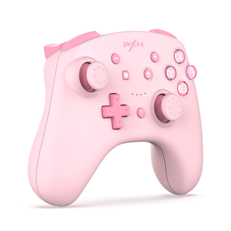  [AUSTRALIA] - PXN 9607X Wireless Switch Pro Controller, Dual Shock Gamepad Joystick Support NFC, Turbo, Wake-up, Gyro Axis, Vibration for Switch/Lite/OLED & PC & IOS (Pink) Pink