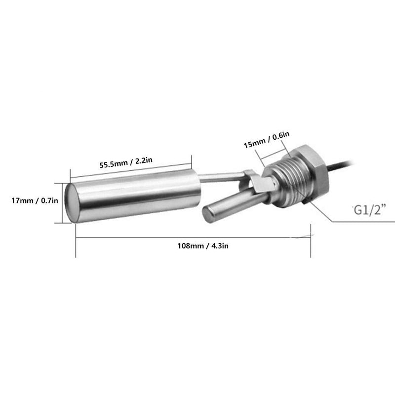  [AUSTRALIA] - Small Duckbill Stainless Steel Float Switch, Side Mounted Float Switch, Water Level Sensor DC0-220V