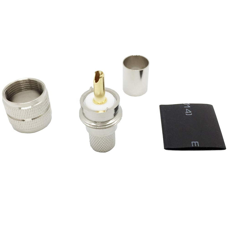  [AUSTRALIA] - Riotaxy Pack of 5 UHF PL-259 PL259 Male-Plug Crimp Coax Connector Adapter RF Connector for LMR400 RG8 9913 Coax Cable Compatiable with Ham Radio