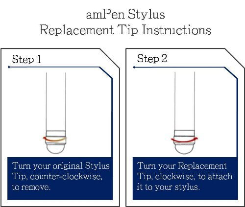 amPen Hybrid Stylus Pen - Interchangeable Hybrid Tip Touchscreen Stylus (Black) Black - LeoForward Australia