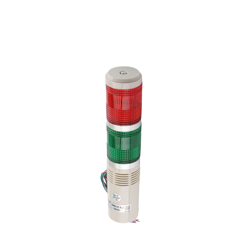  [AUSTRALIA] - Othmro Industrial Signal Light Column LED Alarm Round Tower Light Indicator Continuous Light Warning Light Red Green DB 90db 24V 3W 1PCS TB50-2T-E-J;24V;3W;90db