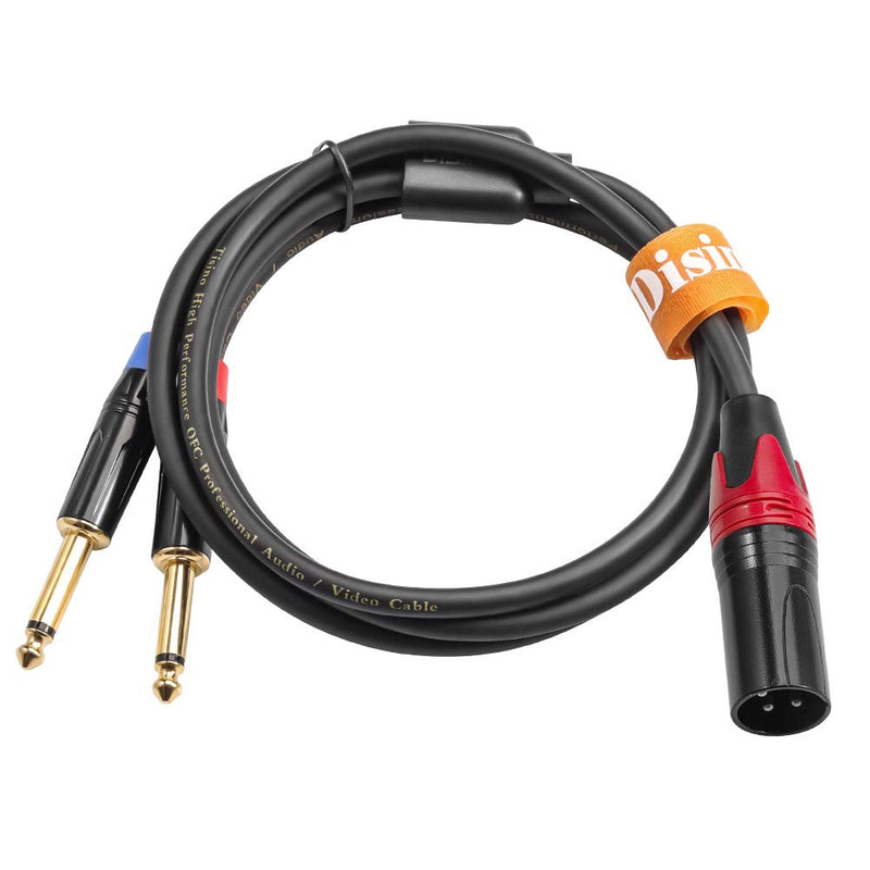  [AUSTRALIA] - DISINO Dual 1/4 inch to XLR Male Y Splitter Cable,Male XLR to Dual 6.35mm TS Mono Plug Microphone Audio Converter Adapter - 10 feet