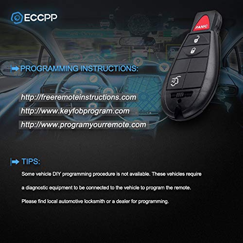  [AUSTRALIA] - ECCPP Replacement fit for Uncut 433MHz Keyless Entry Remote Key Fob Chrysler Dodge 2010 jeep grand cherokee key fob Jeep M3N5WY783X (Pack of 1)