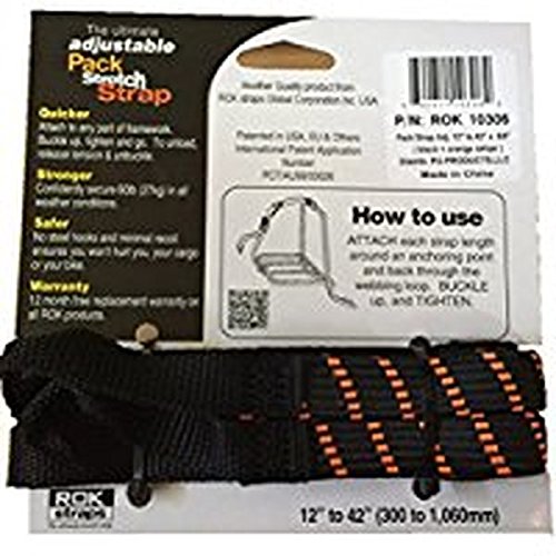  [AUSTRALIA] - ROK Straps ROK-10306 Black/Orange 12" - 42" Pack Adjustable Stretch Strap 1