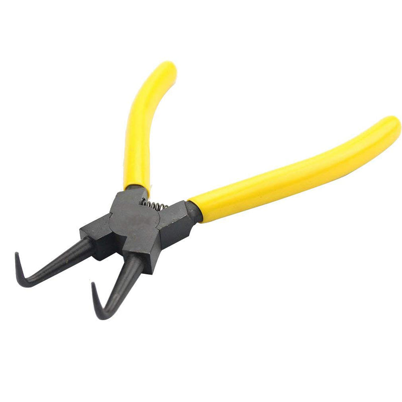  [AUSTRALIA] - GOOFIT Hand Tool 90 Degree Tip Yellow Grips Internal Bent Circlip Plier