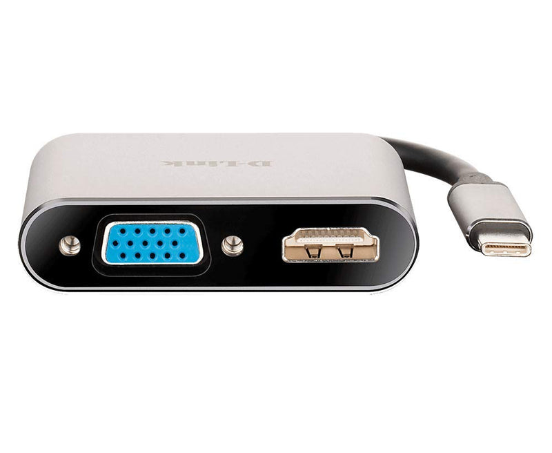  [AUSTRALIA] - D-Link USB C to HDMI & VGA Adapter Cable, USB Type C 3.0 Thunderbolt 3 HDMI 4K VGA 1080P Display Mirroring Plug n Play Compact Design (DUB-V210-US) USB-C to HDMI Adapter