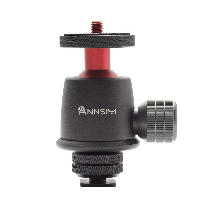  [AUSTRALIA] - ANNSM Tripod Ball Head 360° Swivel and Rotation with 3/8 inch Hot Shoe Adapter for Tripod/Monopod/DSLR Cameras/Camera Sliders/Stablizers/Camera Cages/Microphones/LED Video Lights/Monitors/Flashes BH101 Ball Head with 3/8 Hot Shoe Screw