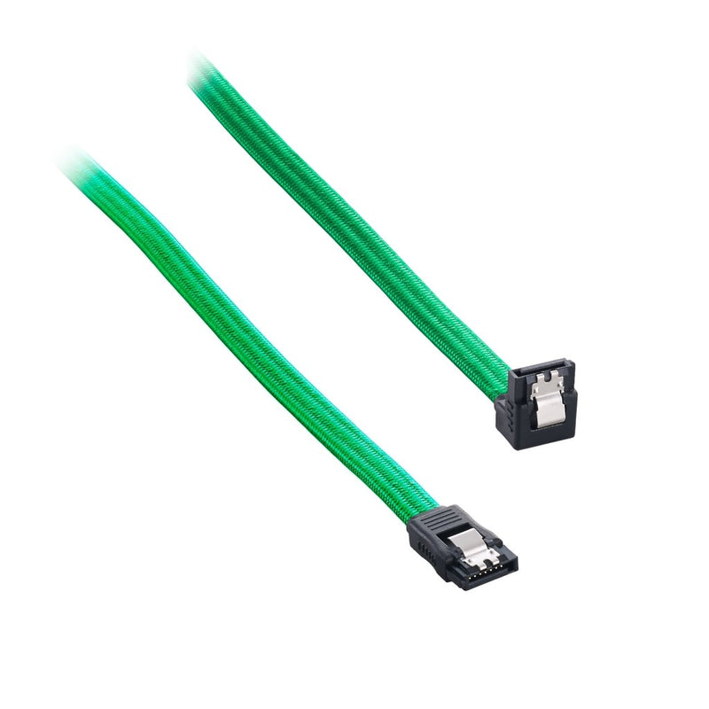 CableMod ModFlex Sleeved Right Angle SATA 3 Cable (Green, 30cm) Right Angle 30CM Green - LeoForward Australia