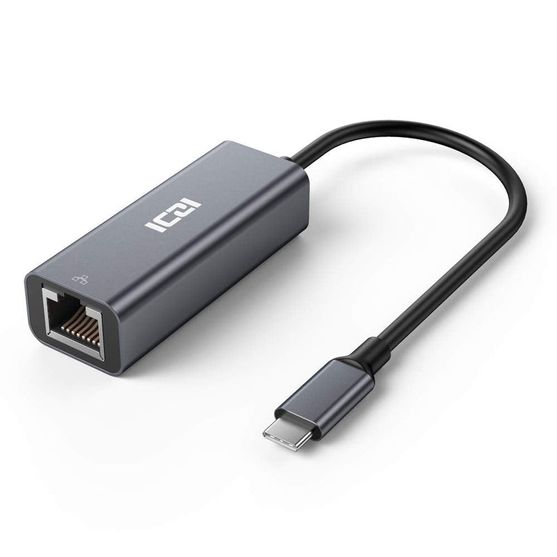  [AUSTRALIA] - ICZI USB C to Ethernet Adapter, Aluminum Thunderbolt 3 to 10/100/1000 Gigabit LAN RJ45 Network Converter Compatible with Apple MacBook Pro, IPad Pro 2019, Galaxy S9 and More - Gray