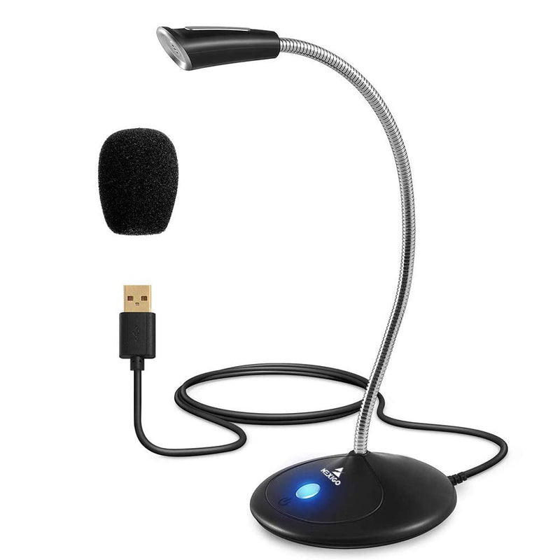  [AUSTRALIA] - NexiGo Computer Microphone, USB Microphone with Mute Button and Adjustable Gooseneck, Noise-Cancelling, Desktop Microphone for Windows Mac Laptop Desktop, Streaming, Zoom, YouTube, Skype (Black) Black