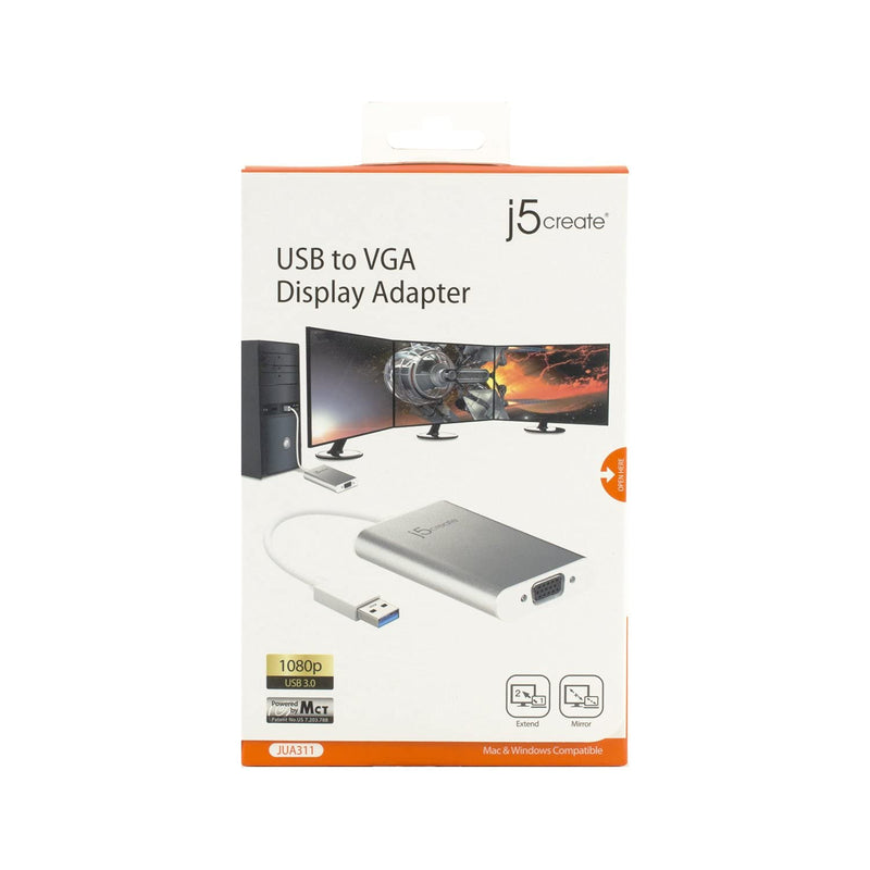  [AUSTRALIA] - j5create USB to VGA Display Adapter 1080p HD Resolution Up to 2048 x 1152| USB 3.1/3.0/2.0 Port | Compatible with Windows 10, 8.1, 8,7 and Mac 10.8 to 10.13.3