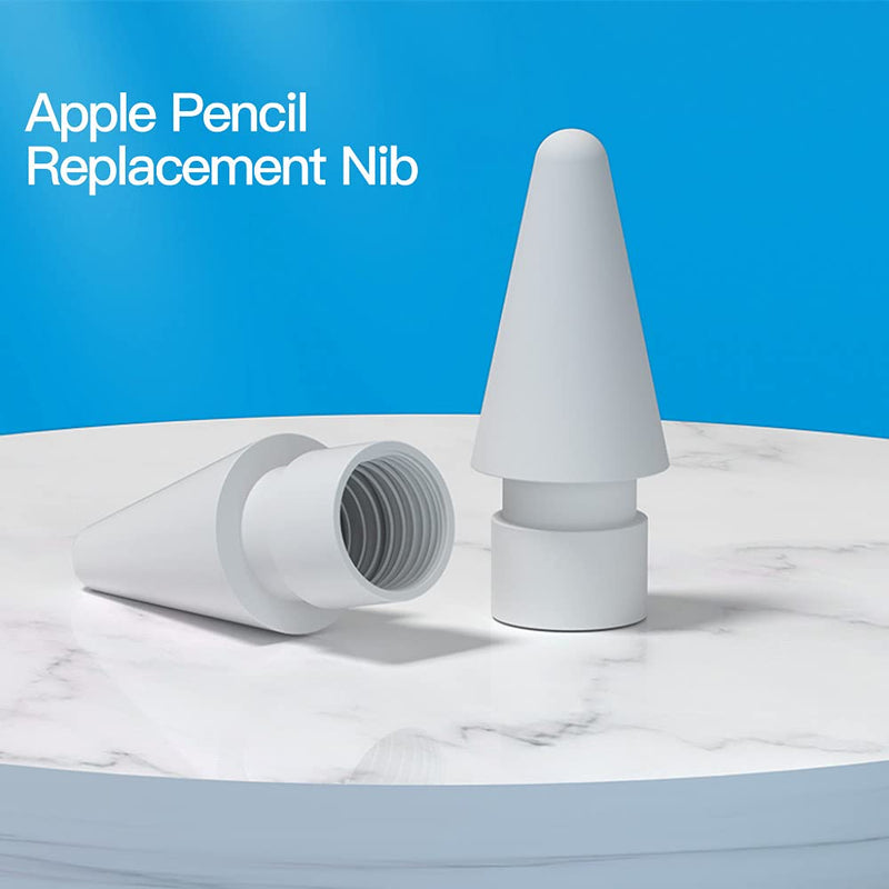  [AUSTRALIA] - Replacement Tips Compatible with Apple Pencil 2 Gen iPad Pro Pencil - iPencil Nib for iPad Pencil 1 st/Pencil 2 Gen White 4 Pack