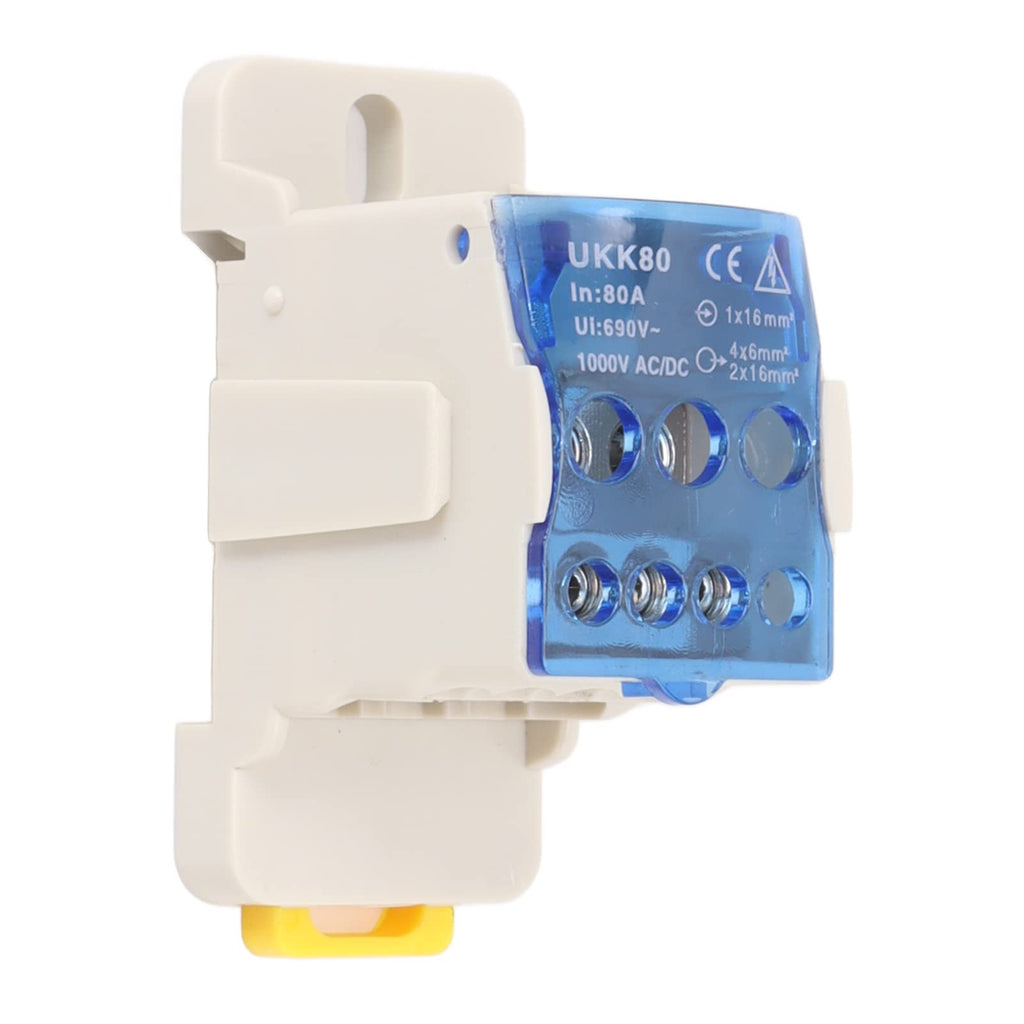  [AUSTRALIA] - Power Junction Box DIN Rail Electrical Terminal Block Connector Distribution Box AC DC1000V (80A) 80A