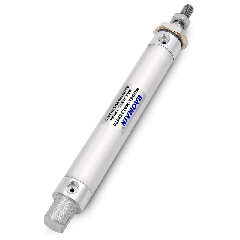 Baomain Mini Pneumatic Air Cylinder MAL 25 X 125 Single Male Thread Rod Dual Action 25mm(1 inch) Bore 125mm(5 inch) Stroke - LeoForward Australia