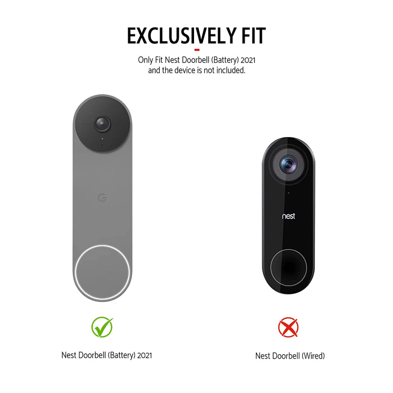 [AUSTRALIA] - PUUUCI Silicone Case for Google Nest Hello Doorbell (Battery) Cover - Weatherproof Protective Silicone Doorbell Skin Case (Black) Black