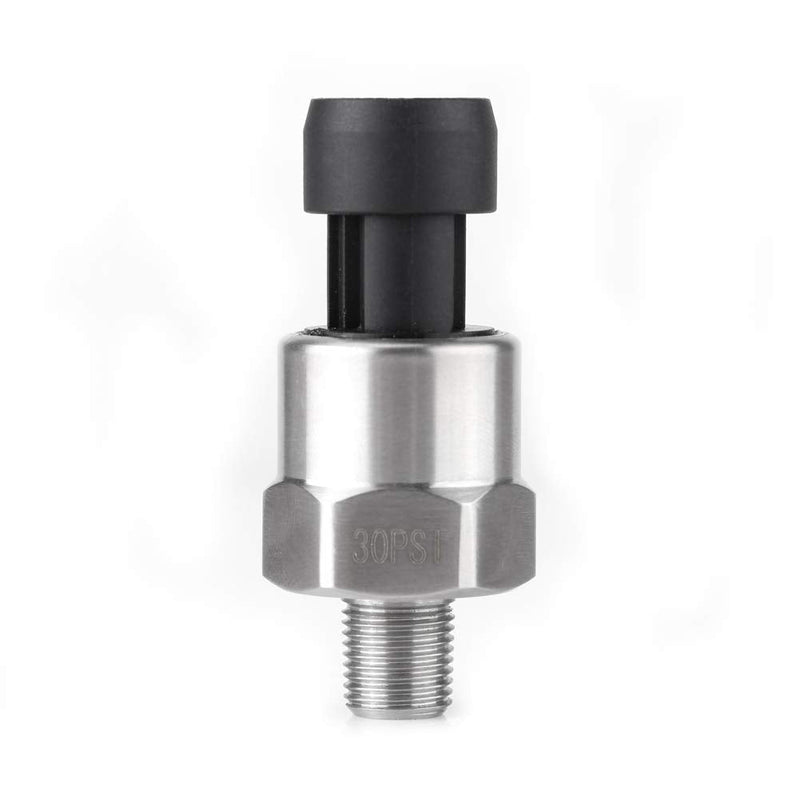  [AUSTRALIA] - 30 PSI Pressure Transducer Sender Sensor with Connector 1/8" NPT Thread Stainless Steel Pressure Transducer for Oil Fuel Air Water (30PSI) 30PSI