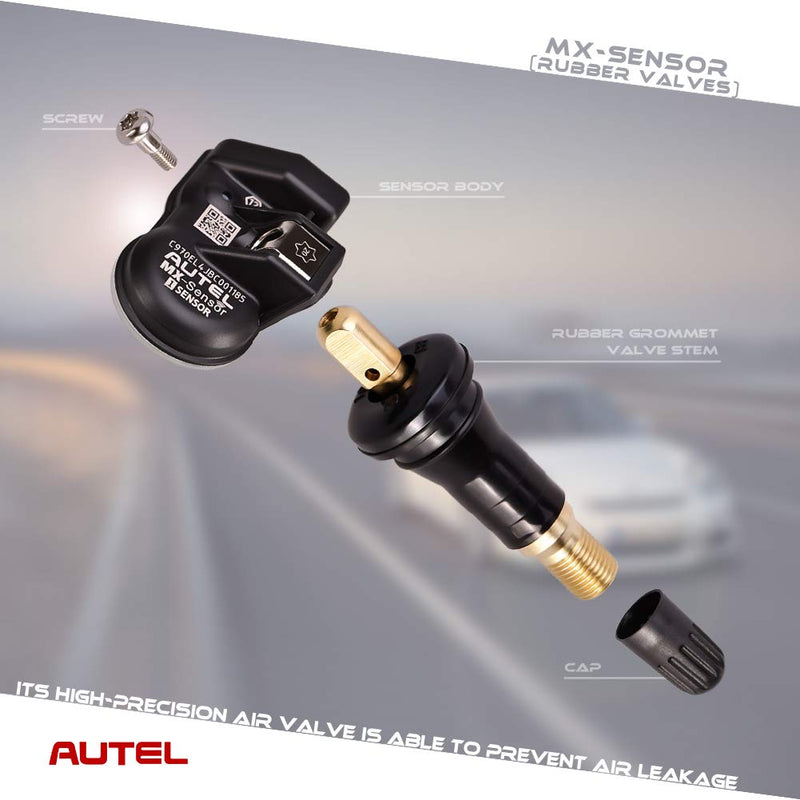  [AUSTRALIA] - Autel TPMS Sensor (Screw-in 315MHz + 433MHz) OE-Level 100% Clone-able Programmable Sensor Fits 98% Mainstream Vehicles with Rubber Valves for Tire Pressure Monitoring System