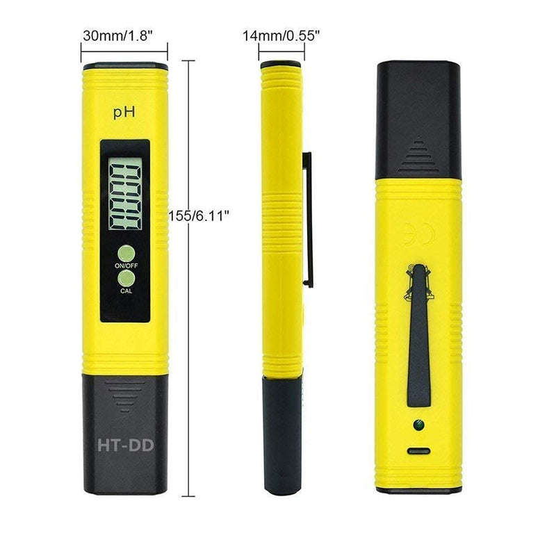 Digital PH Meter PH Tester 0.01 PH High Accuracy Water Quality Tester with ATC for Household Drinking Water, Swimming Pools, Aquariums, Hydroponics（Yellow） - LeoForward Australia