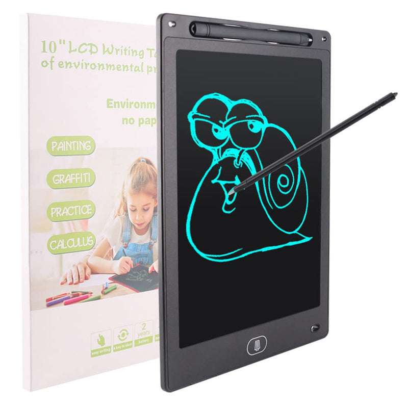  [AUSTRALIA] - Toys for Girls Boys LCD Kids Writing Tablet 10 Inch Digital Drawing Pad Doodle Learning Board for Preschool Kids Gifts Girl Boy Toys Toddler Painting Pads Travel Game Toys (Black)