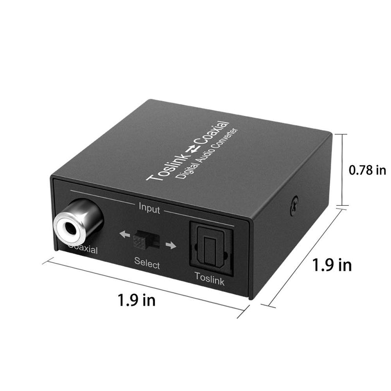 Optical to Coaxial, Coax to Optical Digital Audio Converter, Bi-Directional Digital Audio Converter Splitter Adapter, Plug and Play - LeoForward Australia