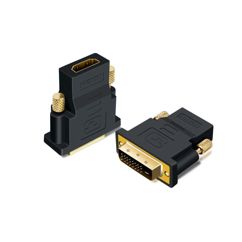  [AUSTRALIA] - HDMI to DVI Adapter, UV-CABLE 2-Pack Bi-Directional DVI to HDMI Adapter Converter Male to Female for Computer, Monitor, TV Projector, Video Game and so on gold