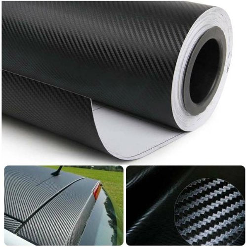  [AUSTRALIA] - DIYAH 3D Black Carbon Fiber Film Twill Weave Vinyl Sheet Roll Wrap DIY Decals with Knife and Hand Tool (12" X 60" / 1 FT X 5 FT) 12" X 60" / 1 FT X 5 FT