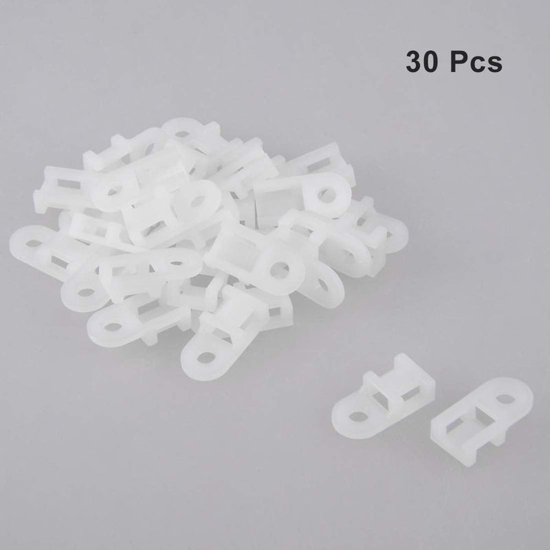  [AUSTRALIA] - uxcell Cable Tie Mount Base Saddle Type Wire Holder Nylon 5.2mm Hole Width White 30Pcs