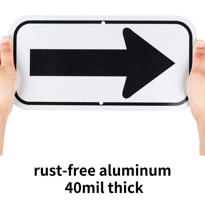  [AUSTRALIA] - 2-Pack Arrow Sign,for Indoor or Outdoor Use，12"x 6" .04" Aluminum Reflective Sign Rust Free Aluminum-UV Protected and Weatherproof